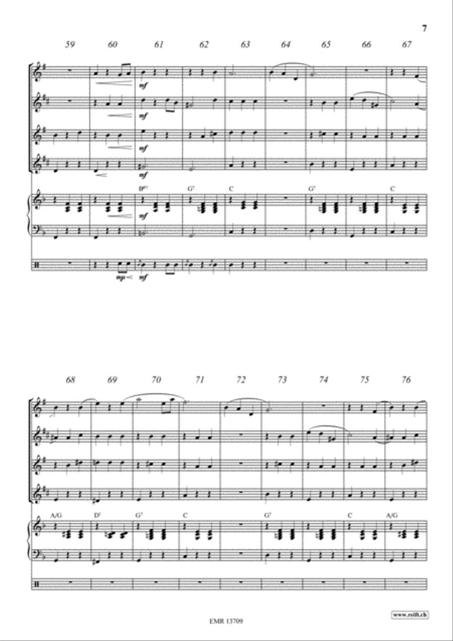 Rosen Aus Dem Suden Saxophone Quartet scores gallery preview page 7