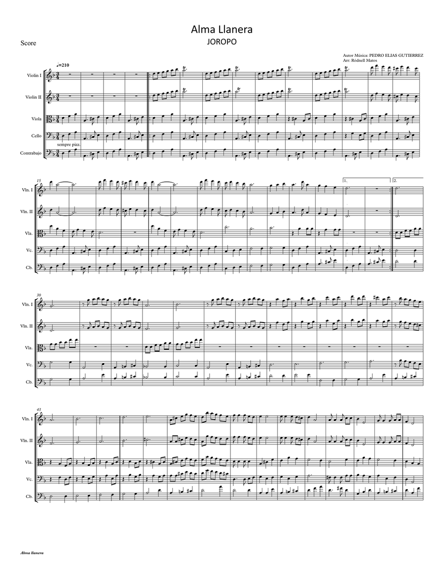 Alma llanera String Quartet scores gallery preview page 1