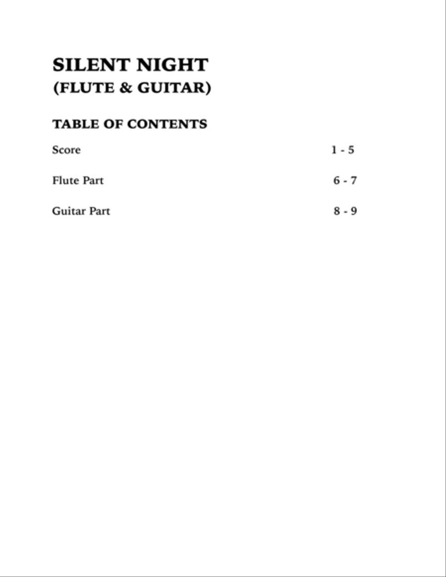 Silent Night (Duet for Flute and Guitar) Flute scores gallery preview page 4