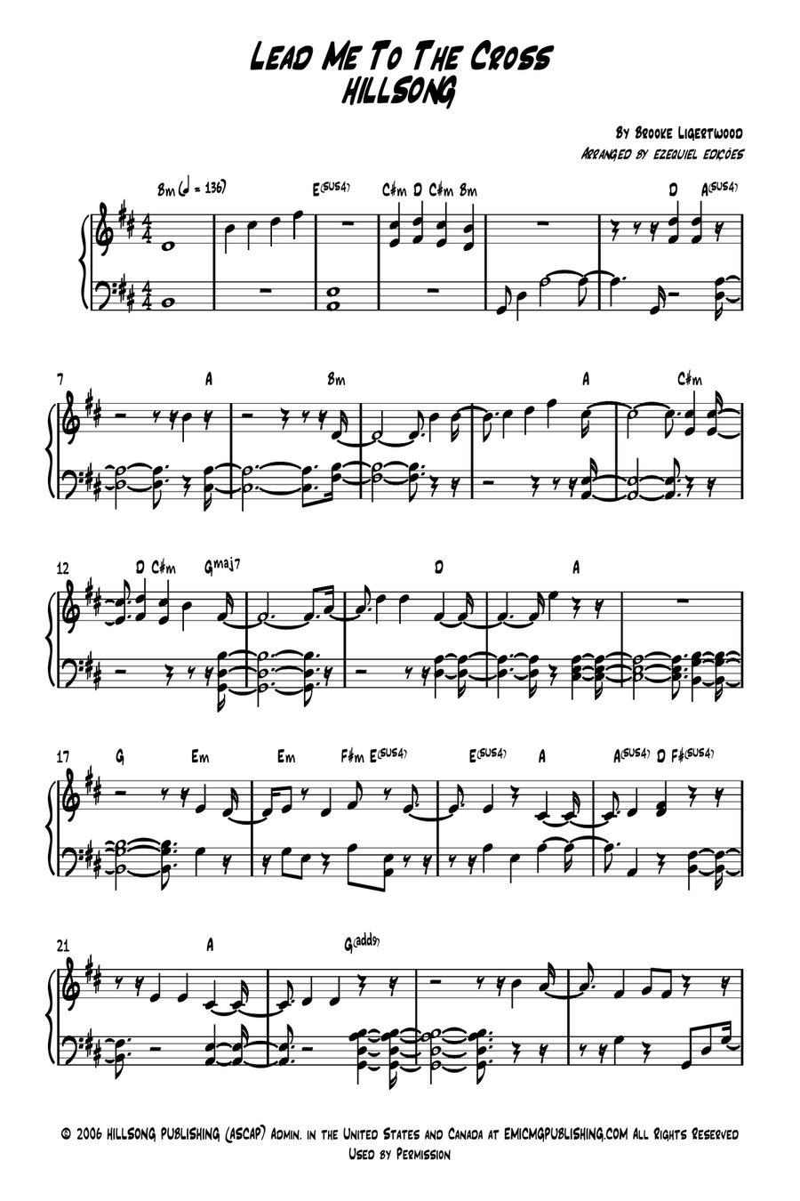 Lead Me To The Cross Easy Piano scores gallery preview page 1