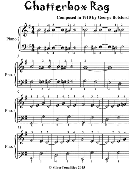 Chatterbox Rag Easiest Piano Sheet Music for Beginner Pianists
