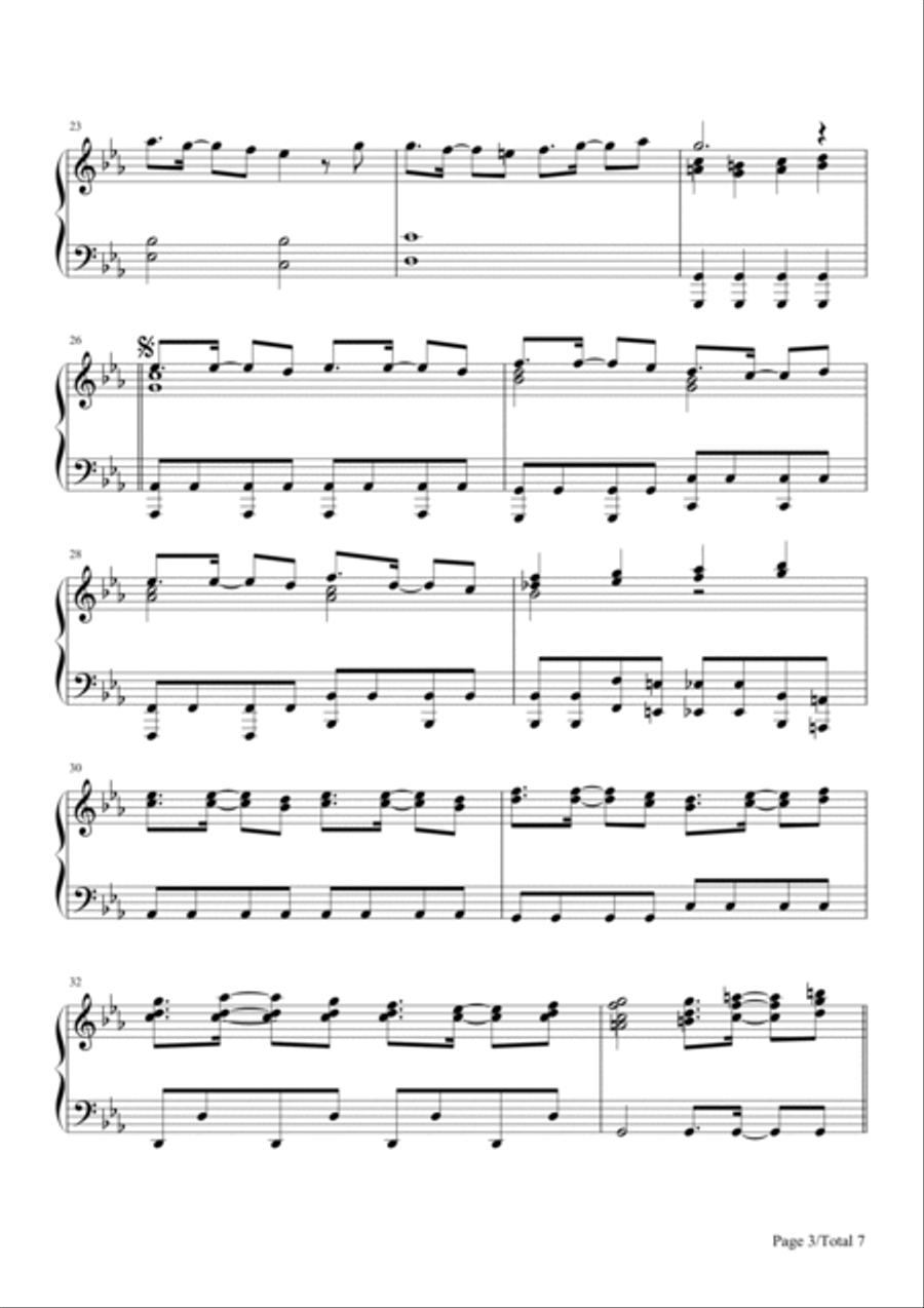 A Cruel Angel's Thesis,Yoko Takahashi,Piano Solo Sheet Piano Solo scores gallery preview page 3