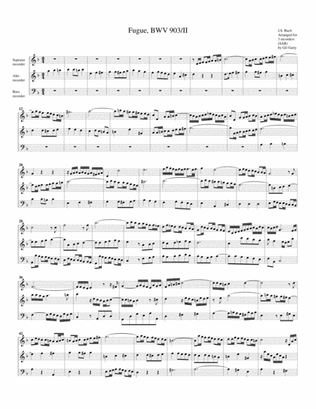 Fugue from Chromatische Fantasie und Fuge, BWV 903/II (arrangement for 3 recorders)