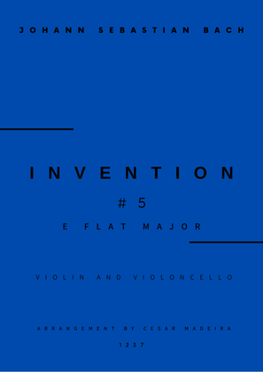 Invention No.5 in Eb Major - Violin and Cello (Full Score and Parts)
