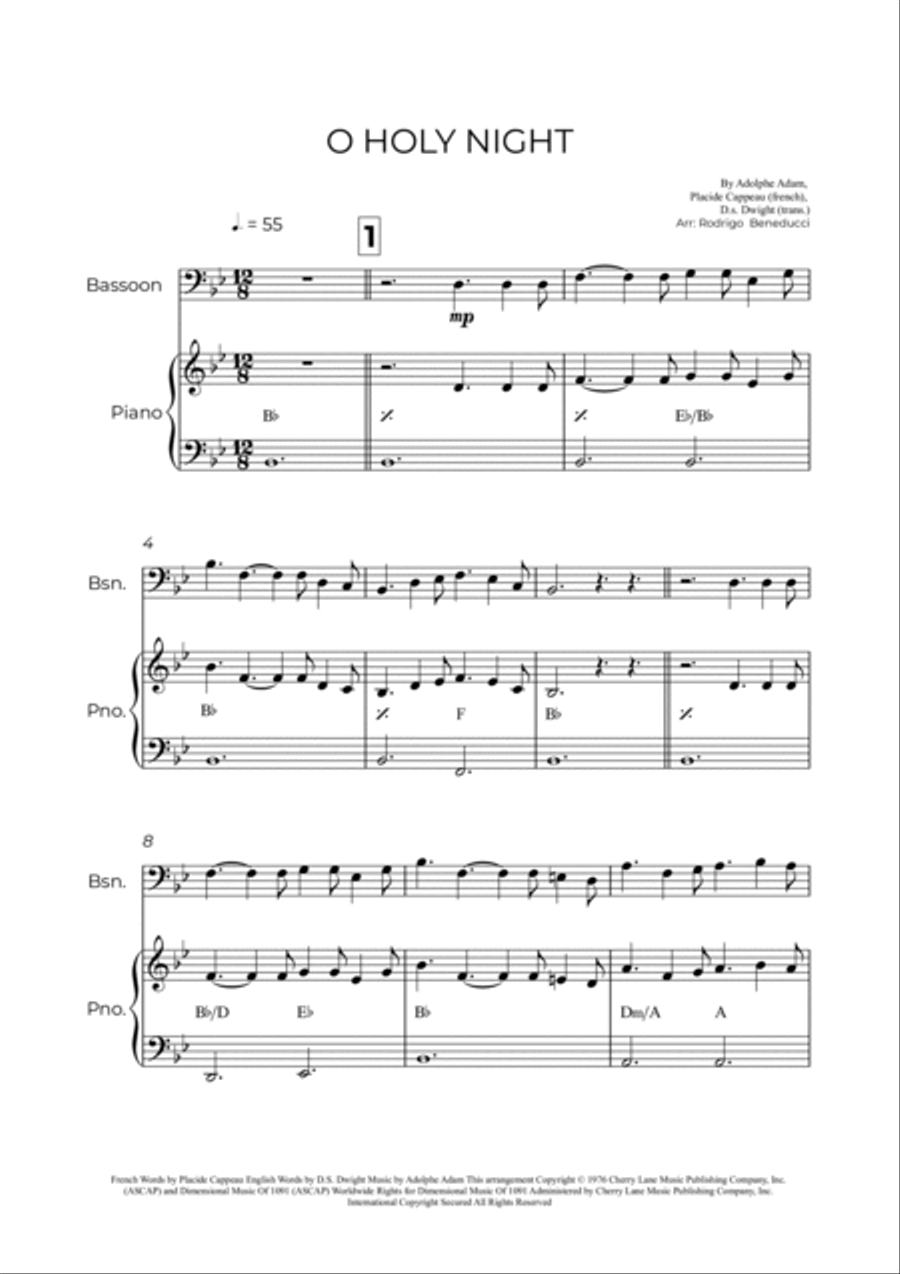 O Holy Night Bassoon scores gallery preview page 2