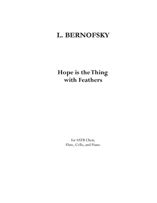 Book cover for HOPE IS THE THING WITH FEATHERS - score
