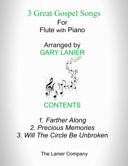 3 GREAT GOSPEL SONGS (for Flute with Piano - Instrument Part included) image number null