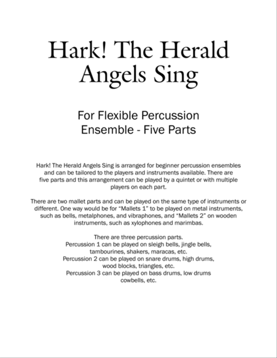 Hark The Herald Angels Sing Percussion Ensemble scores gallery preview page 2
