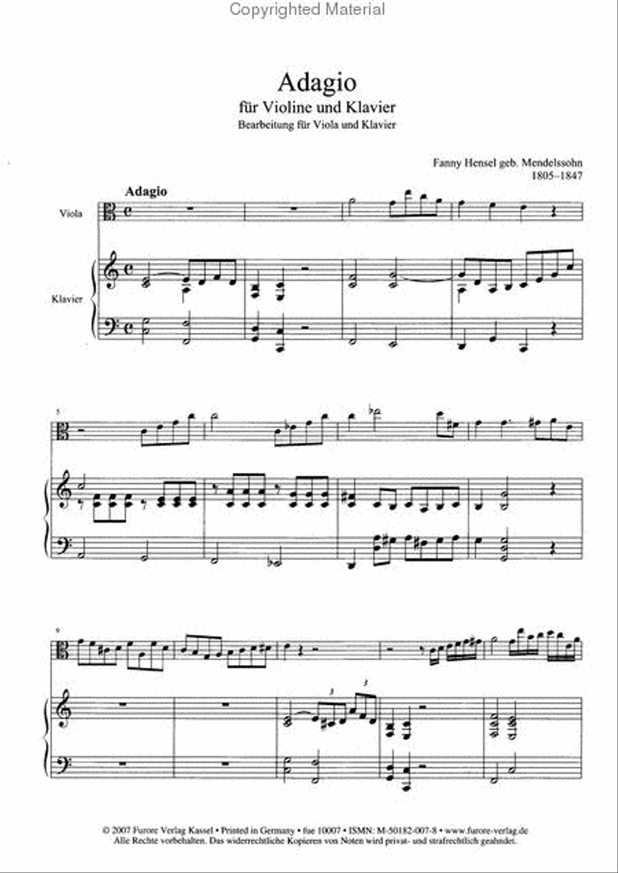 Adagio for viola and piano Piano Accompaniment scores gallery preview page 2