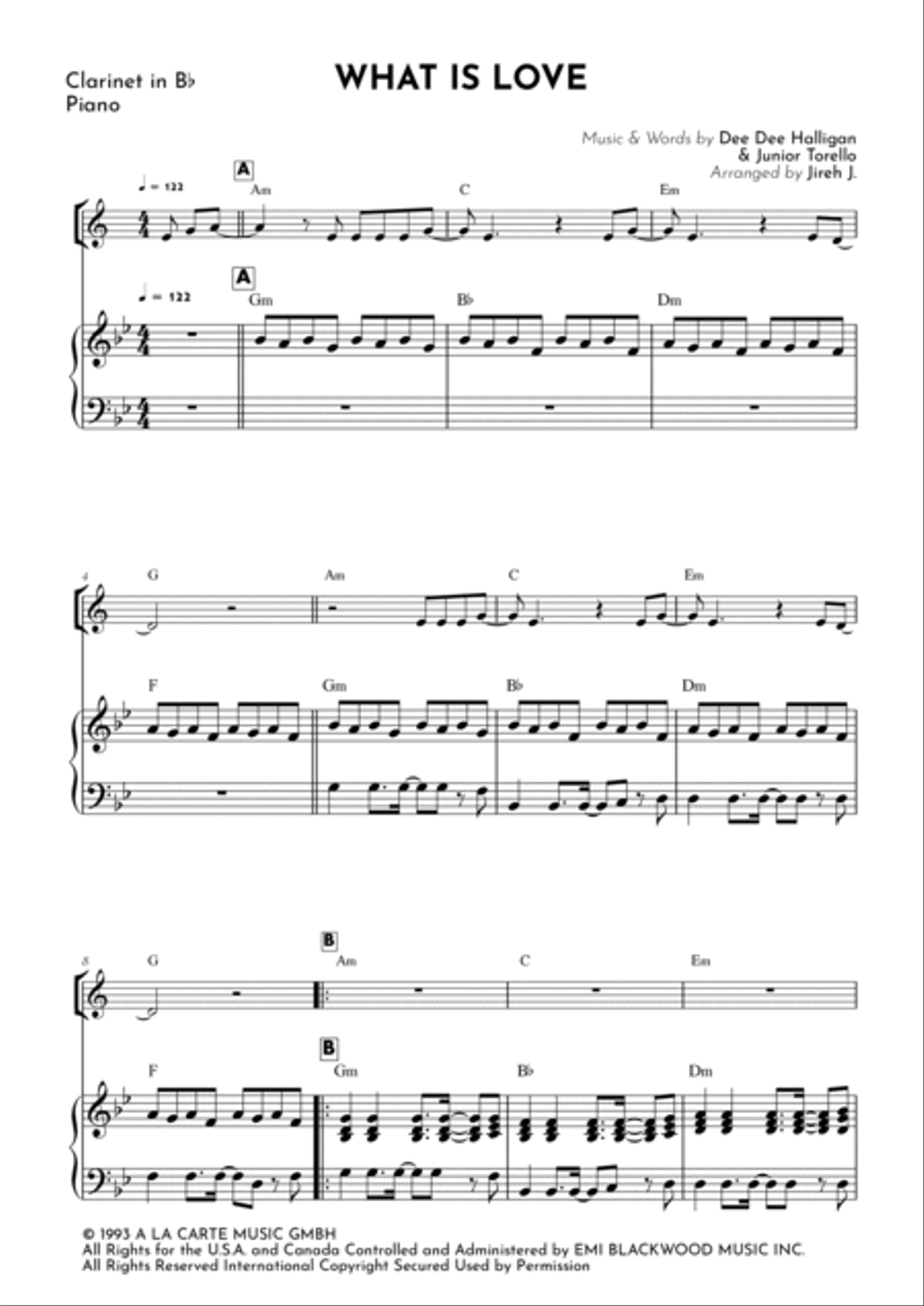 What Is Love What Is Love B-Flat Clarinet scores gallery preview page 2