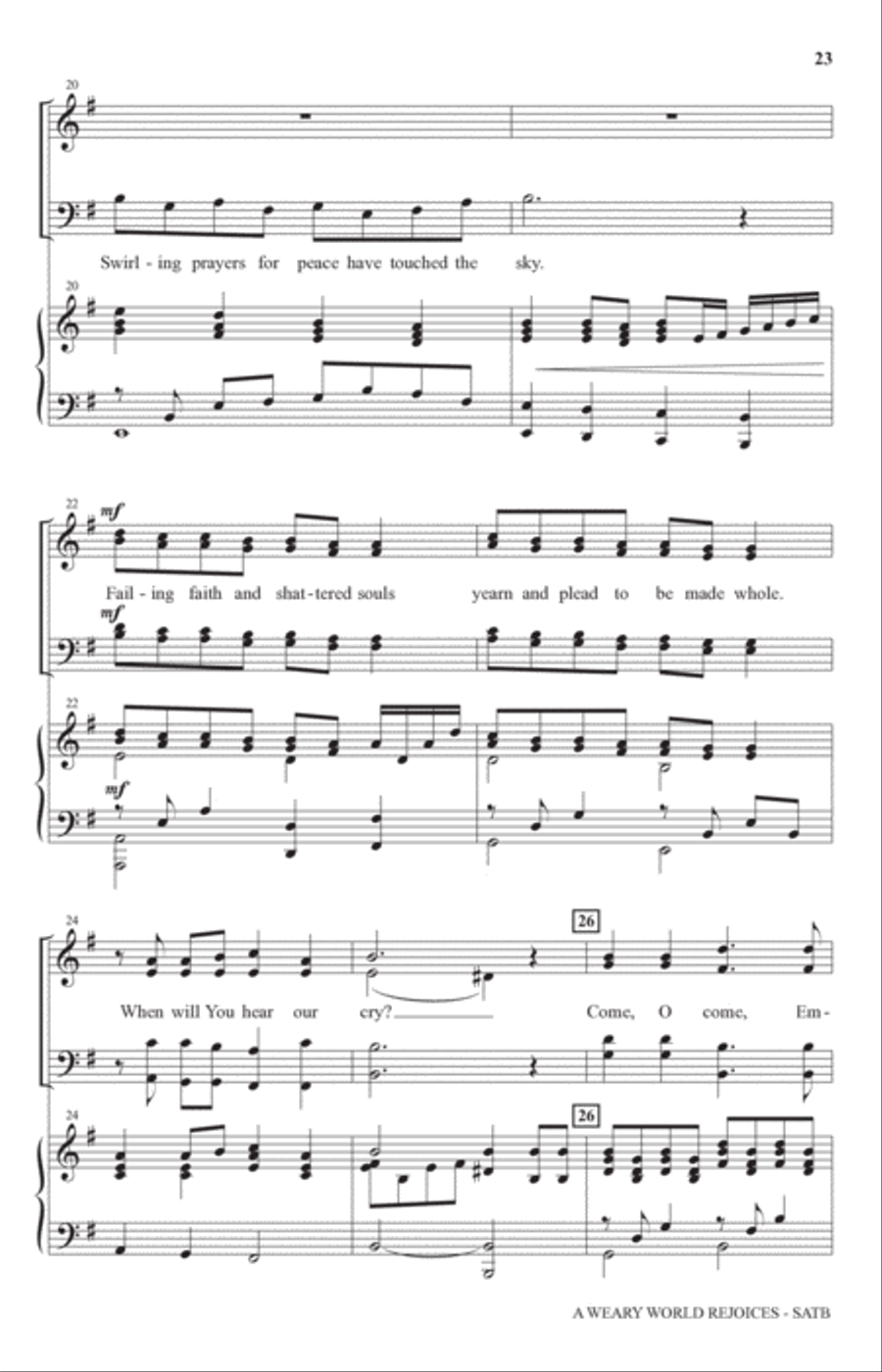 A Weary World Rejoices (A Chamber Cantata For Christmas) 4-Part scores gallery preview page 20