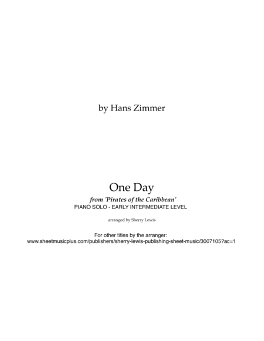 One Day Piano Solo scores gallery preview page 2