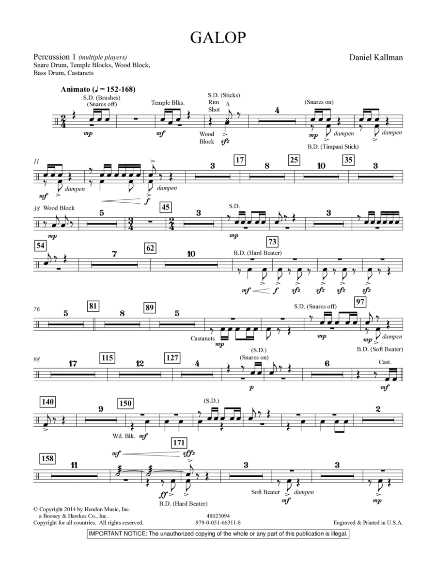 Galop - Percussion 1 Concert Band scores gallery preview page 1