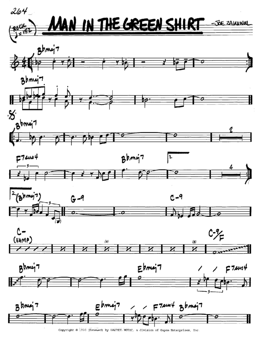 Man In The Green Shirt C Instrument scores gallery preview page 1