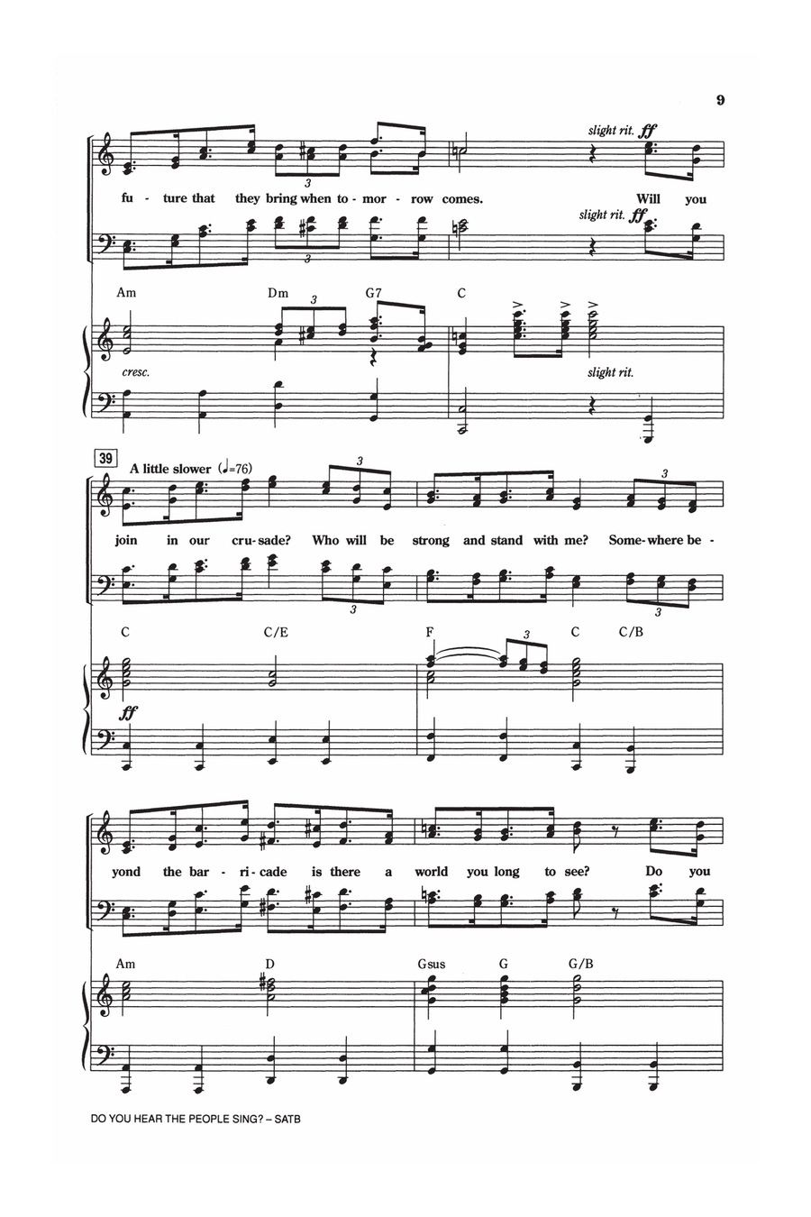 Do You Hear The People Sing? (from Les Miserables) (arr. Ed Lojeski) 4-Part scores gallery preview page 7