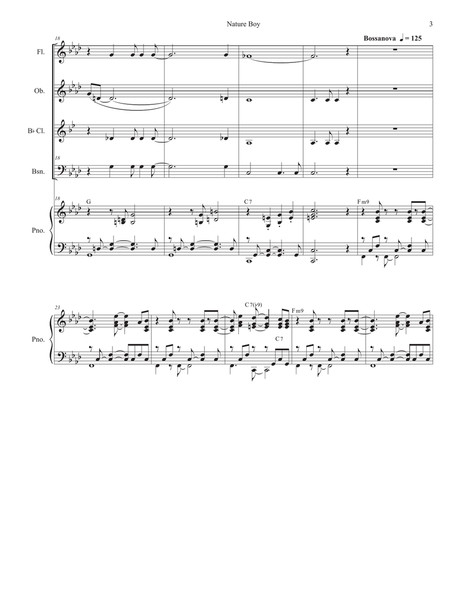 Nature Boy Woodwind Quartet scores gallery preview page 3