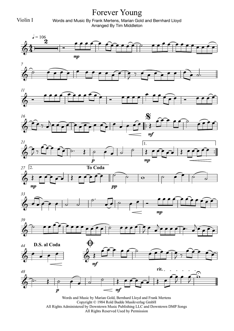 Forever Young String Quartet scores gallery preview page 2