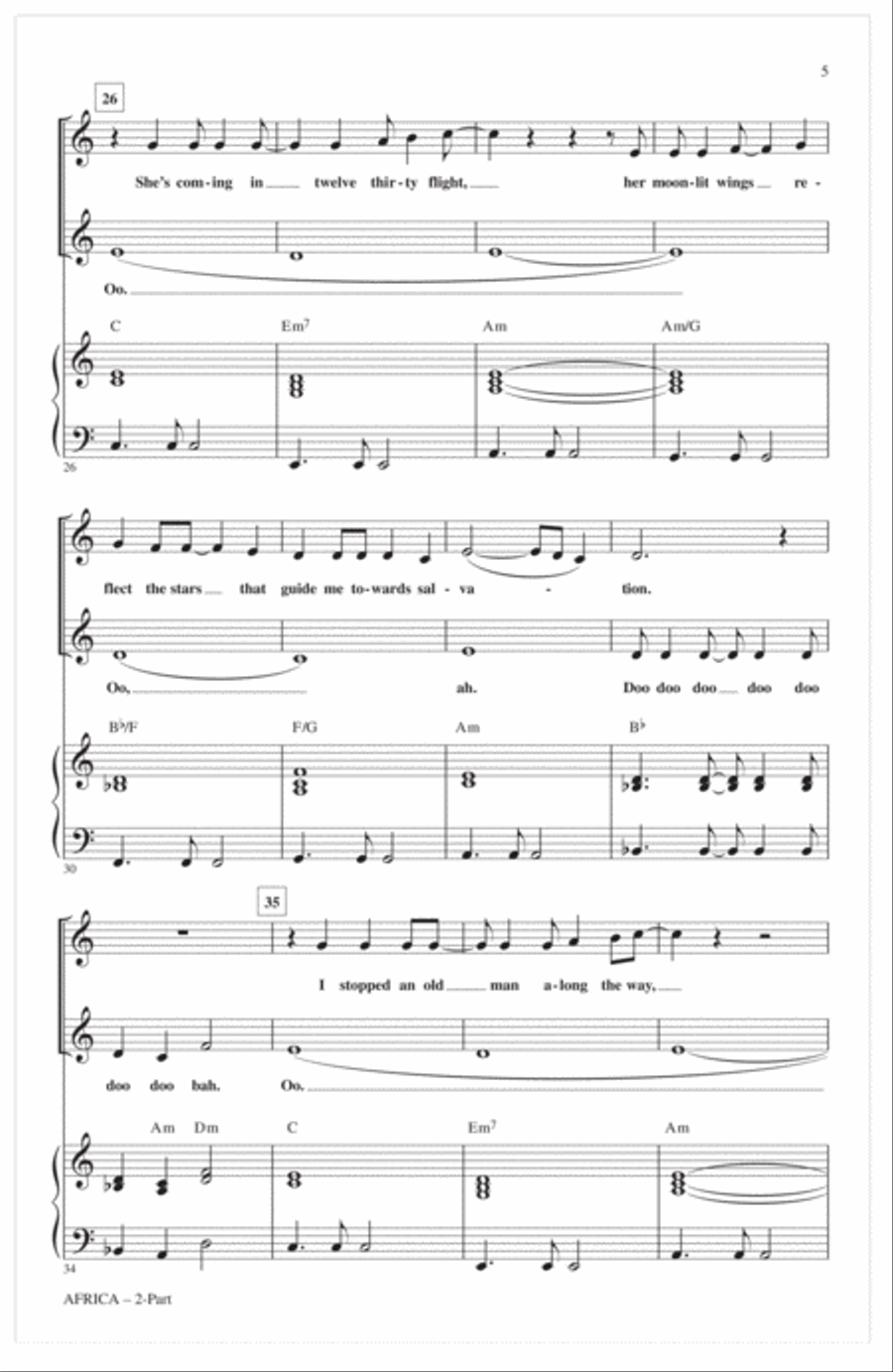 Africa (arr. Roger Emerson) 2-Part scores gallery preview page 3