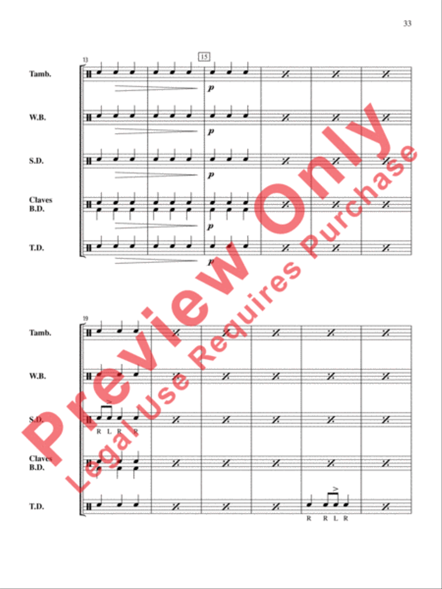 The Anthony J. Cirone Intermediate Percussion Ensemble Collection Percussion Ensemble scores gallery preview page 34