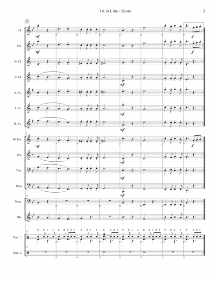 1st in Line (March) Concert Band scores gallery preview page 5