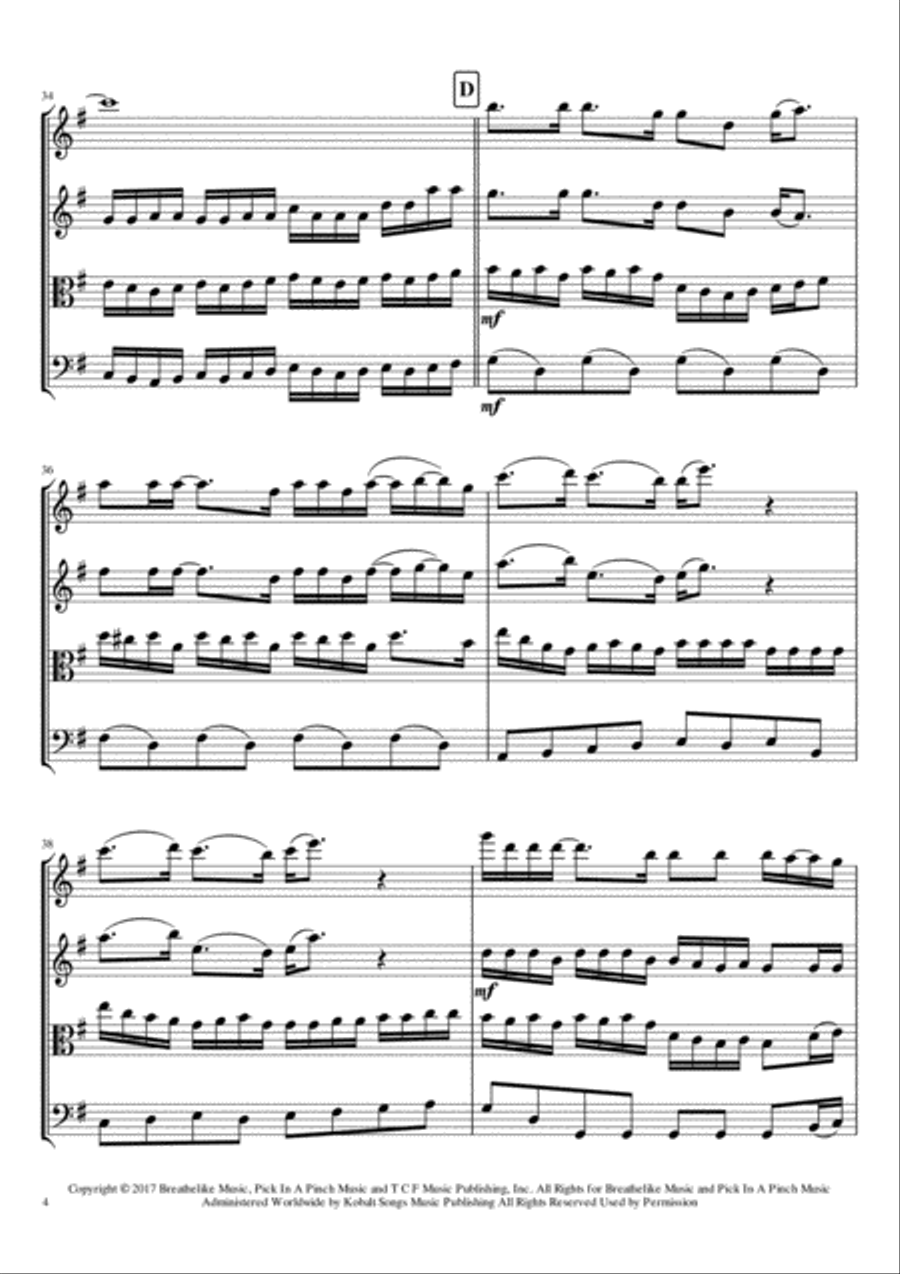Never Enough String Quartet scores gallery preview page 4