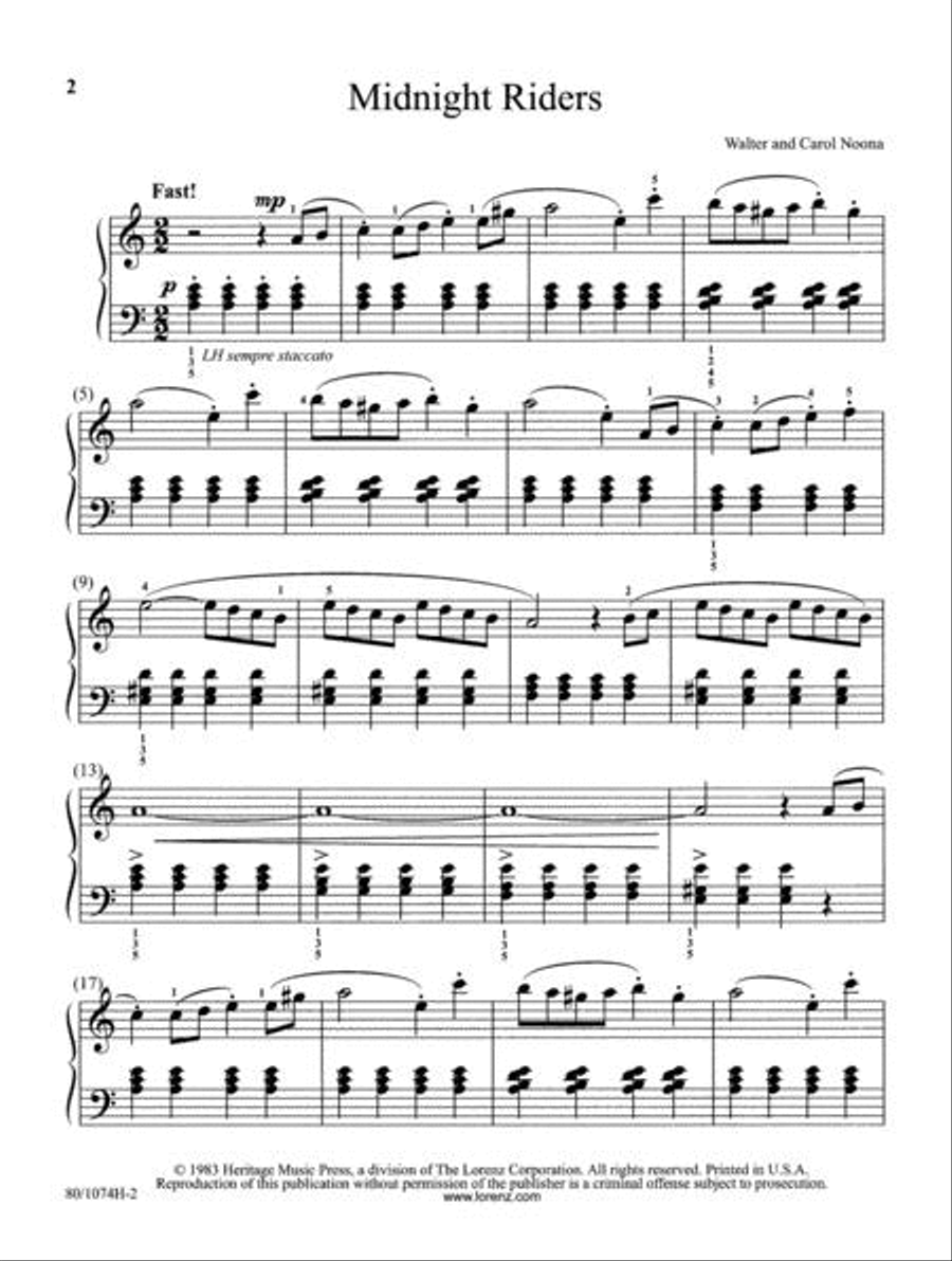 Midnight Riders Midnight Riders Piano Solo scores gallery preview page 2