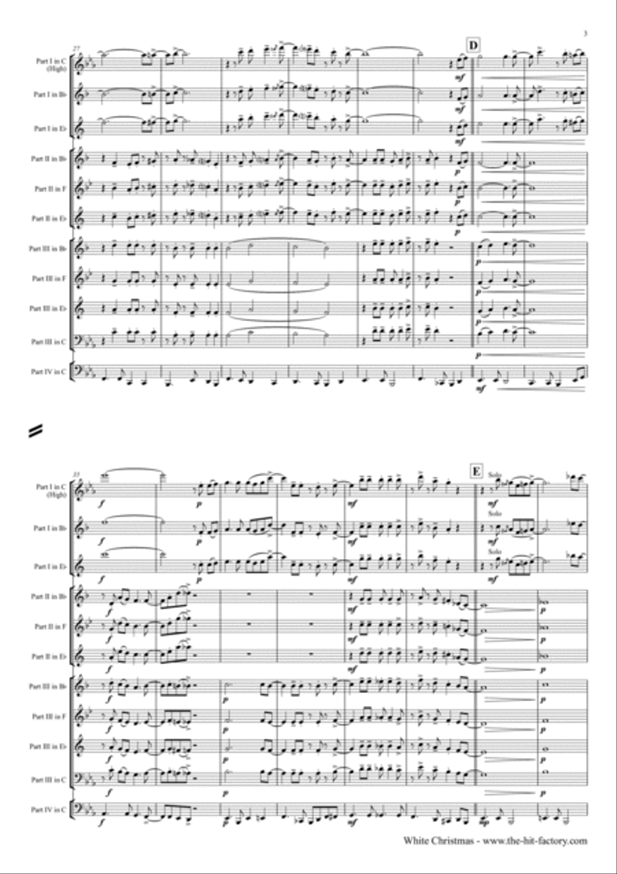 White Christmas White Christmas Concert Band scores gallery preview page 3