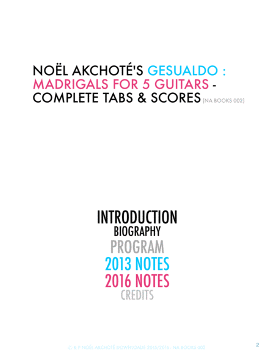 Gesualdo : Madrigals For 5 Guitars (Complete Tabs & Scores) 4-Part scores gallery preview page 3