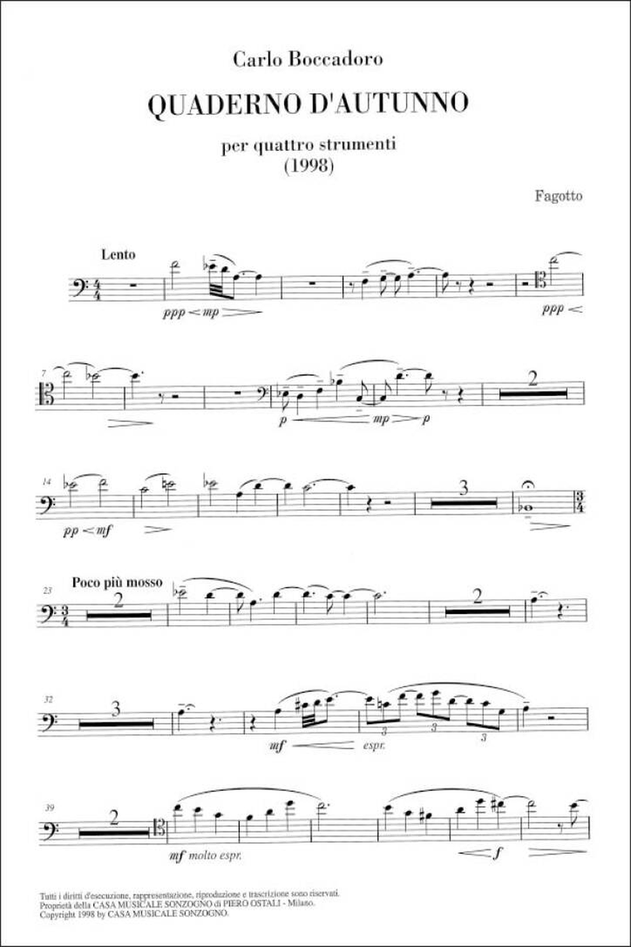 Quaderno d'autunno Bassoon scores gallery preview page 2