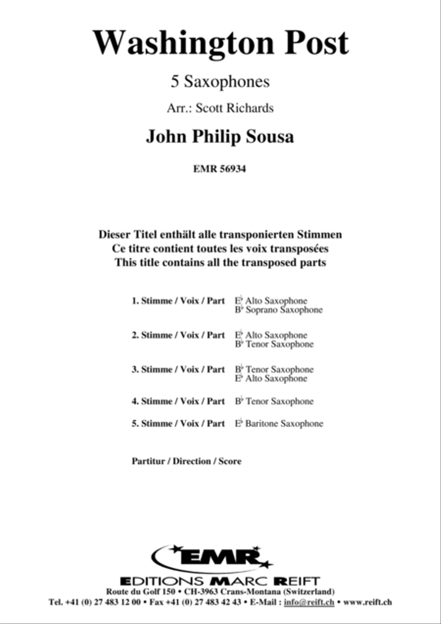 Washington Post Washington Post Saxophone Quintet scores gallery preview page 2