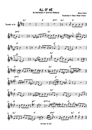 Book cover for All of Me Trumpet Solo Transcription (Wynton-Marsalis-Solo-Bb-Instr) PDF