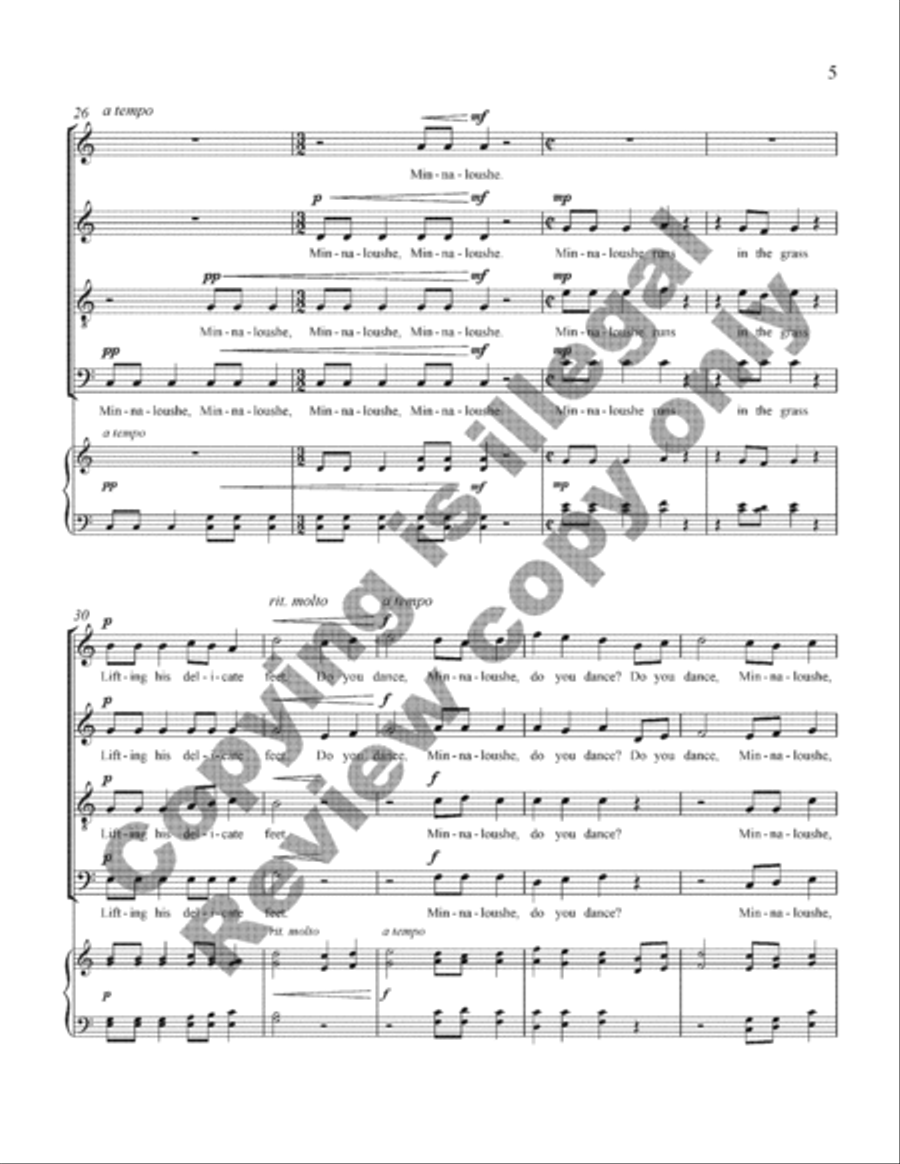 The Cat and the Moon 4-Part scores gallery preview page 5