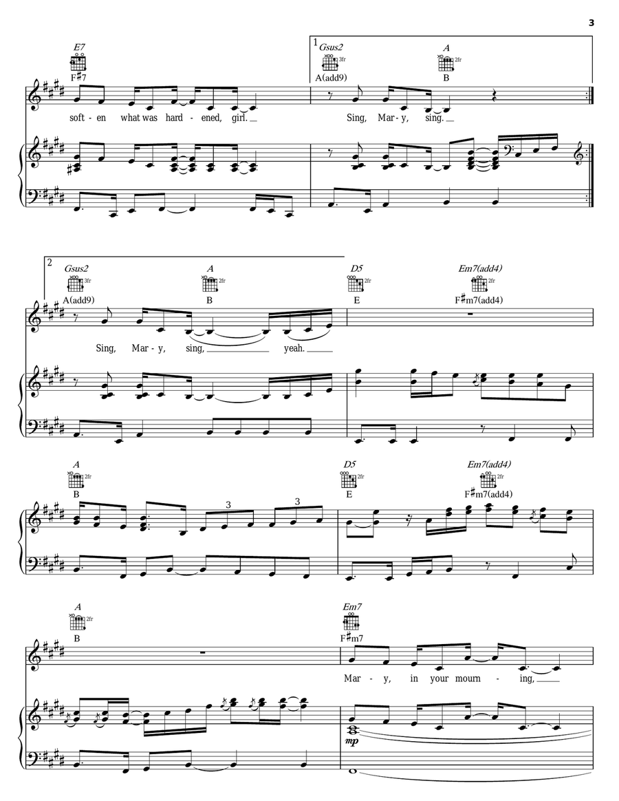 Sing Mary Sing Piano, Vocal, Guitar scores gallery preview page 3