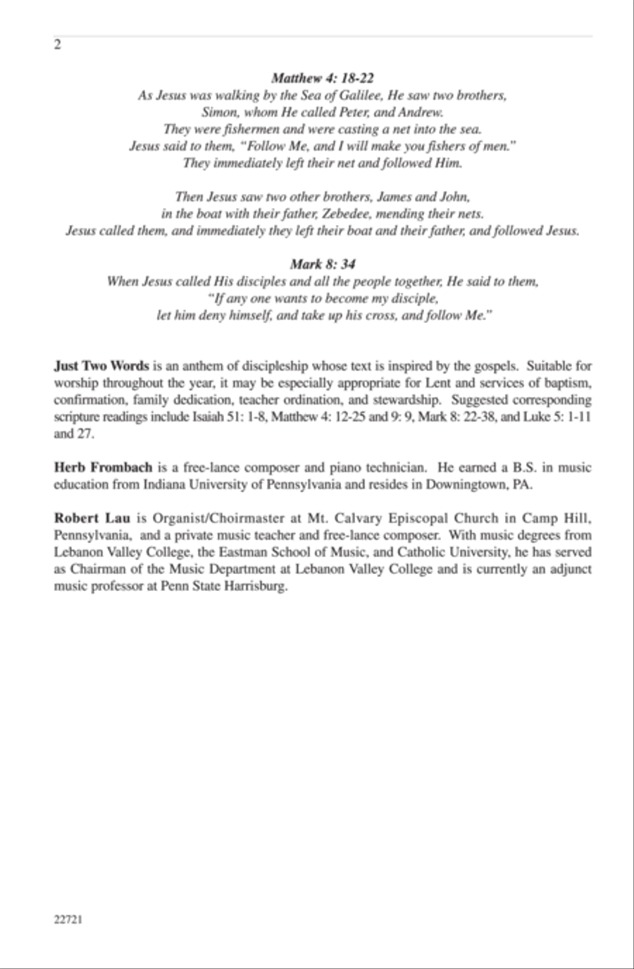 Just Two Words 4-Part scores gallery preview page 2