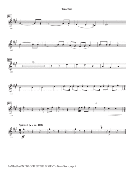 Fantasia On "To God Be The Glory" - Tenor Sax