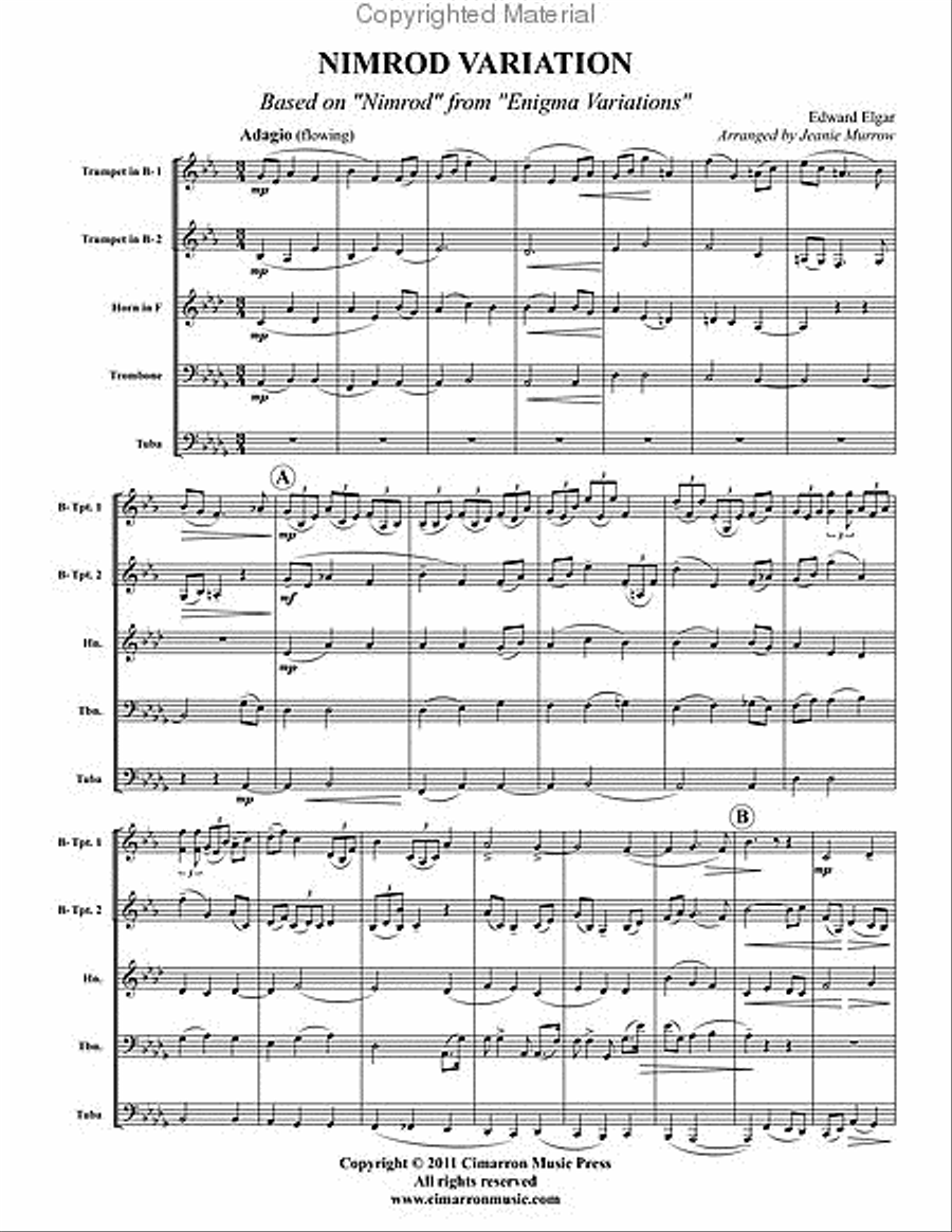 Nimrod Variation Brass Quintet scores gallery preview page 2