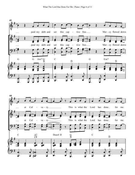 What The Lord Has Done For Me (Anthem) - Piano Accompaniment image number null