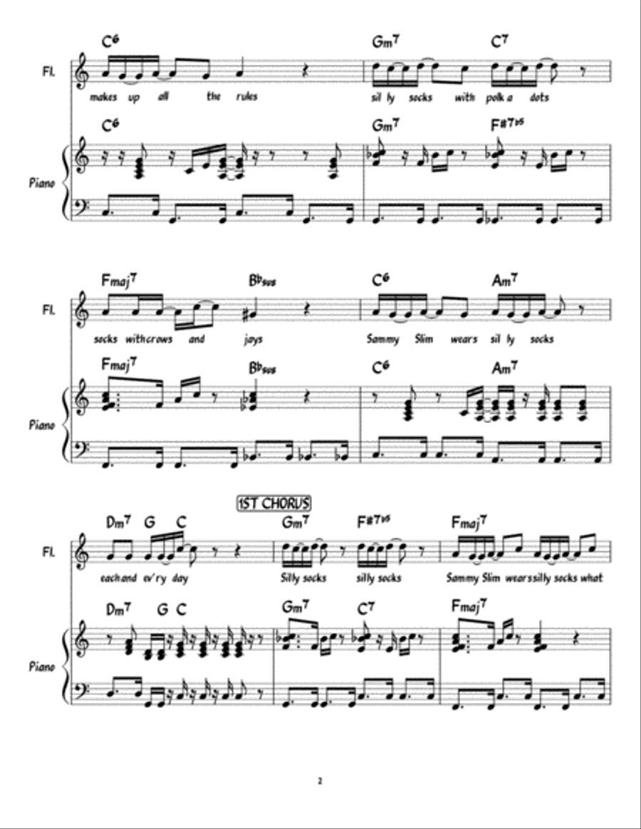 Silly Socks - Piano/Vocal/Guitar Piano, Vocal, Guitar scores gallery preview page 2
