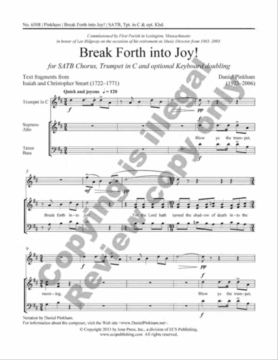 Break Forth into Joy! Break Forth into Joy! 4-Part scores gallery preview page 2