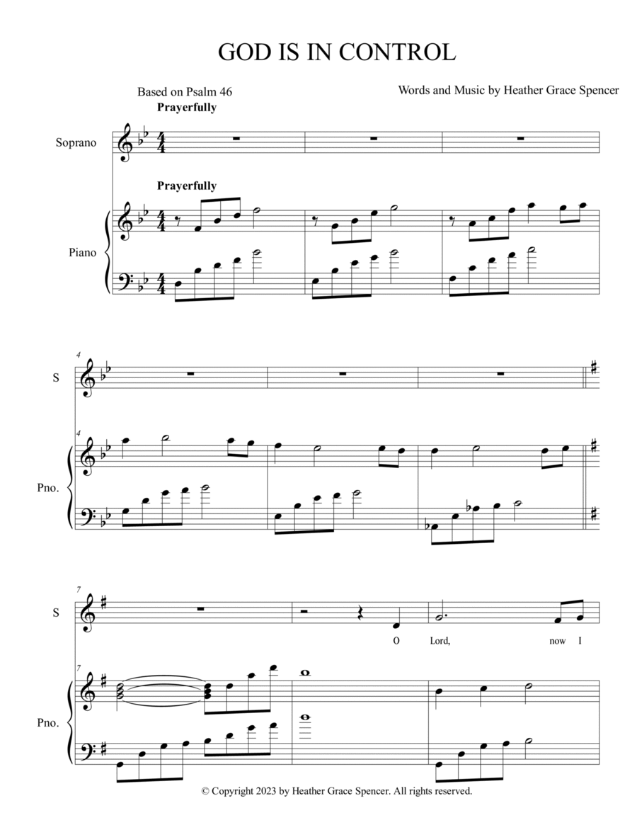 God Is In Control God Is In Control Voice scores gallery preview page 1