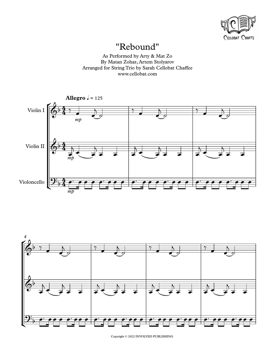 Rebound String Trio - Digital Sheet Music