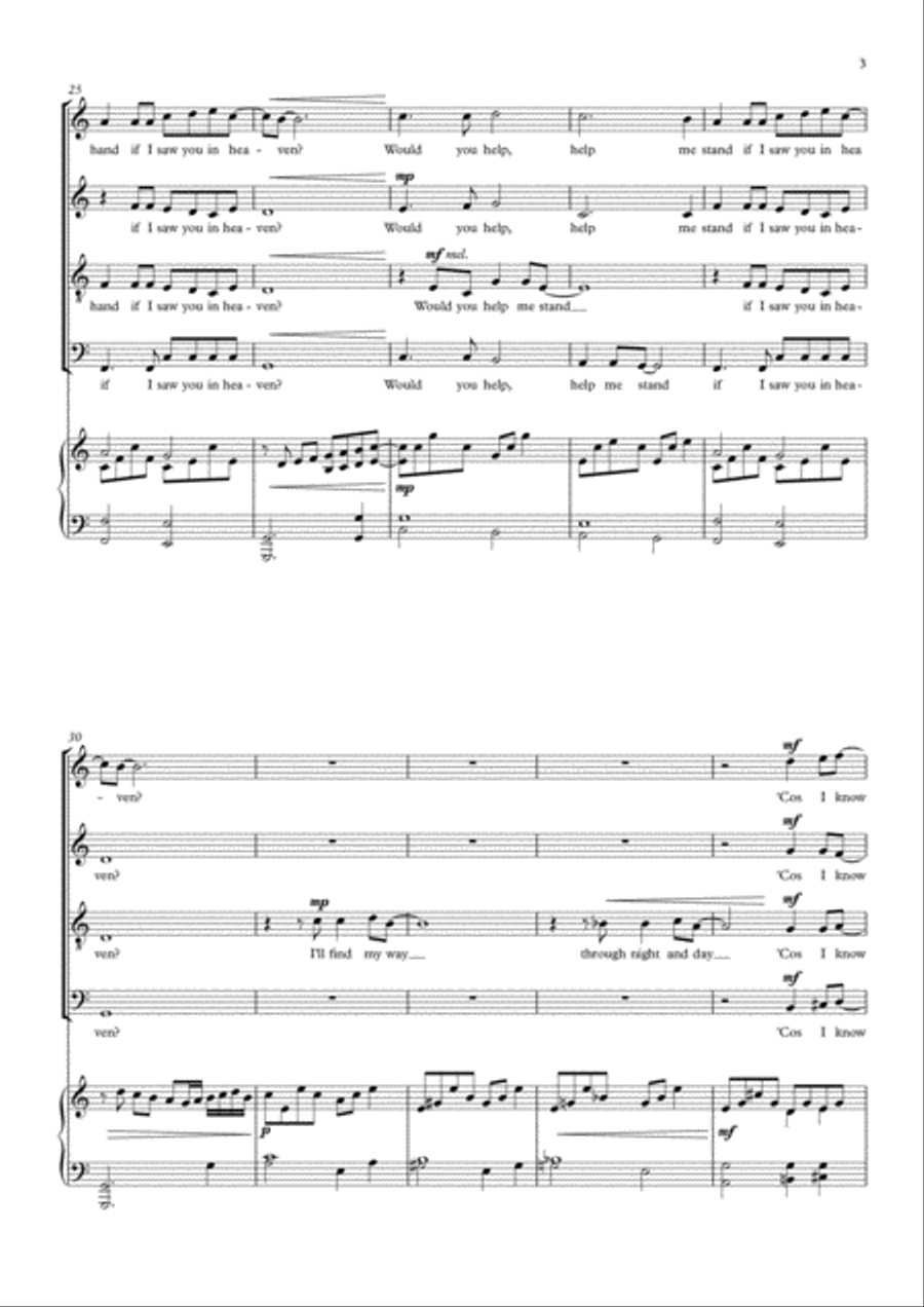 Tears In Heaven 4-Part scores gallery preview page 3