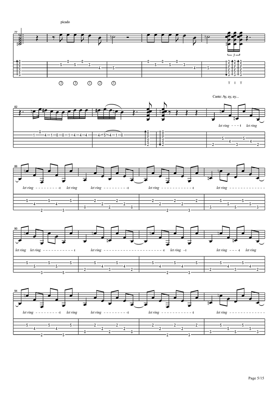Vicente Amigo - Un Momento En El Sonido - 9 - Demipati Electric Guitar scores gallery preview page 5