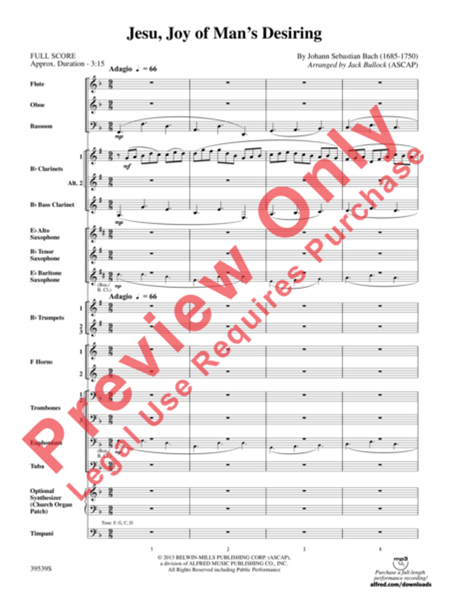 Jesu, Joy of Man's Desiring Concert Band scores gallery preview page 3
