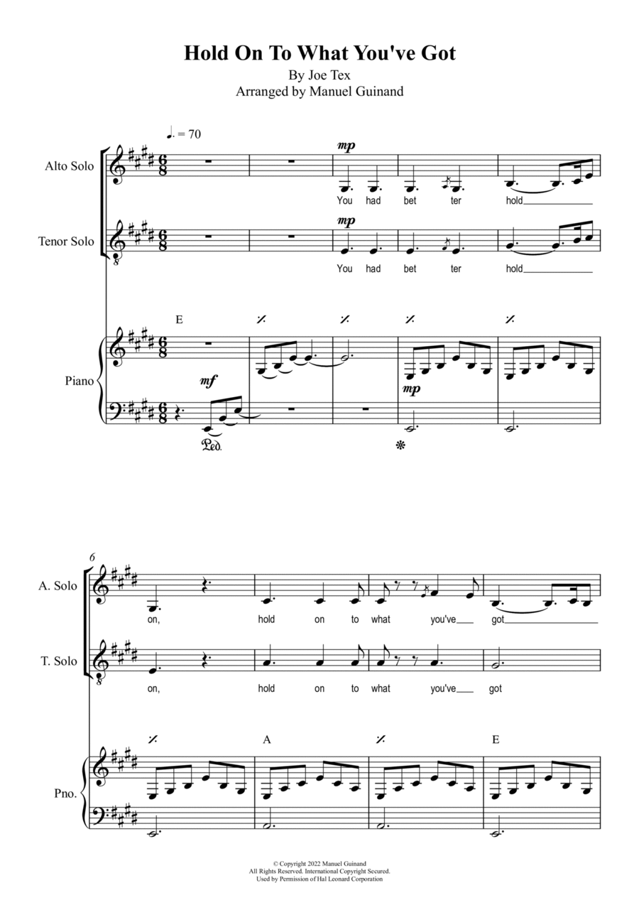 Hold What You've Got Hold What You've Got Voice scores gallery preview page 1