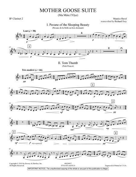 Mother Goose Suite (Ma Mére L'Oye) (arr. Richard Frey) - Bb Clarinet 2