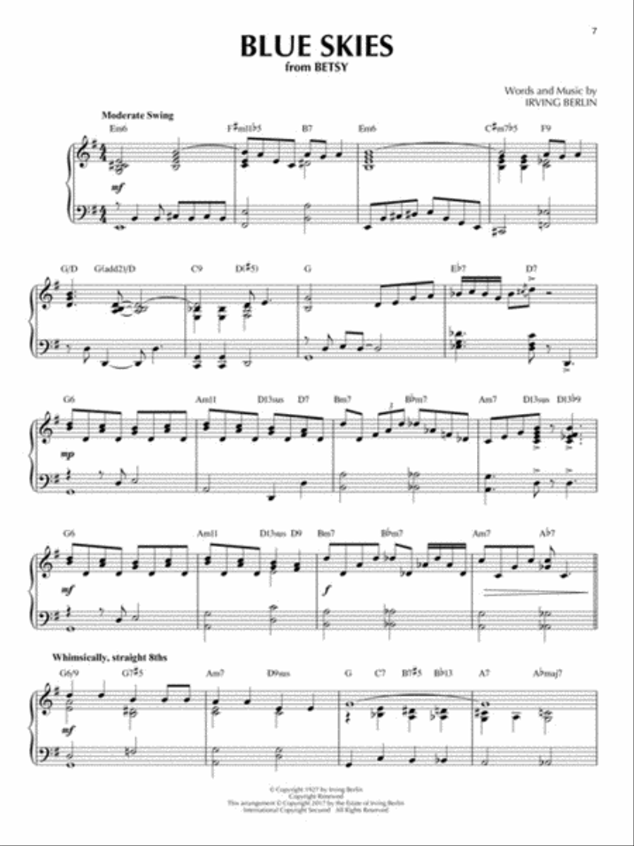 Blue Skies & Other Irving Berlin Songs Piano Solo scores gallery preview page 3