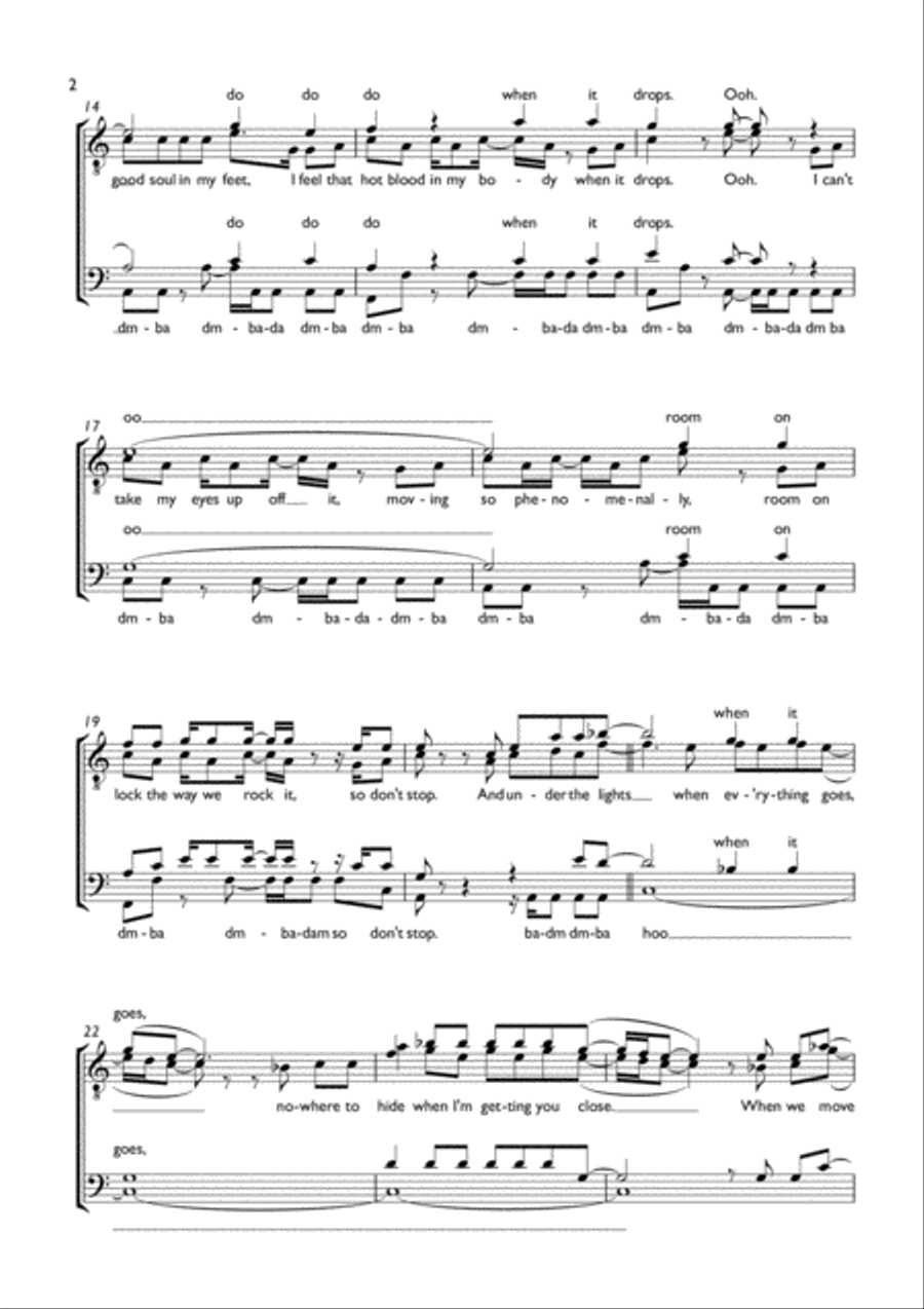 Can't Stop The Feeling from TROLLS TTBB scores gallery preview page 2