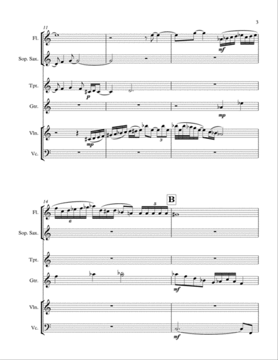 Etude for Six Flute scores gallery preview page 4