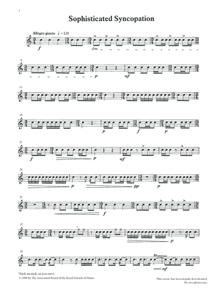 Sophisticated Syncopation from Graded Music for Snare Drum, Book III
